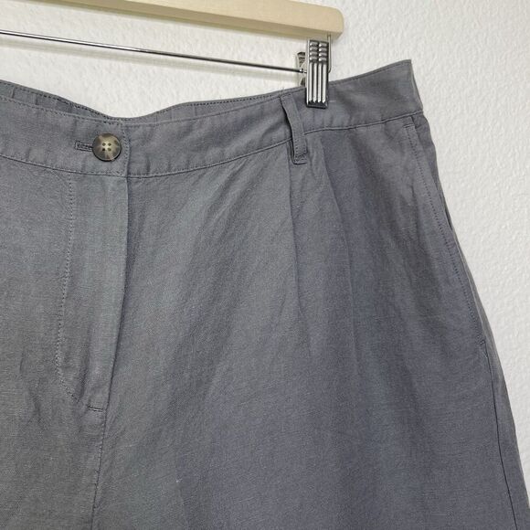 NEW J. Jill Linen Blend Shorts Size 18 Gray Chino Elastic Waist Pockets Casual - Picture 3 of 10